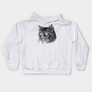 Cat for women funny kitty cat head for girls and boys Kids Hoodie